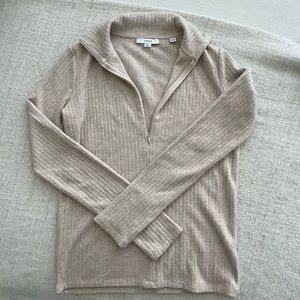 Vince half zipped ribbed sweater